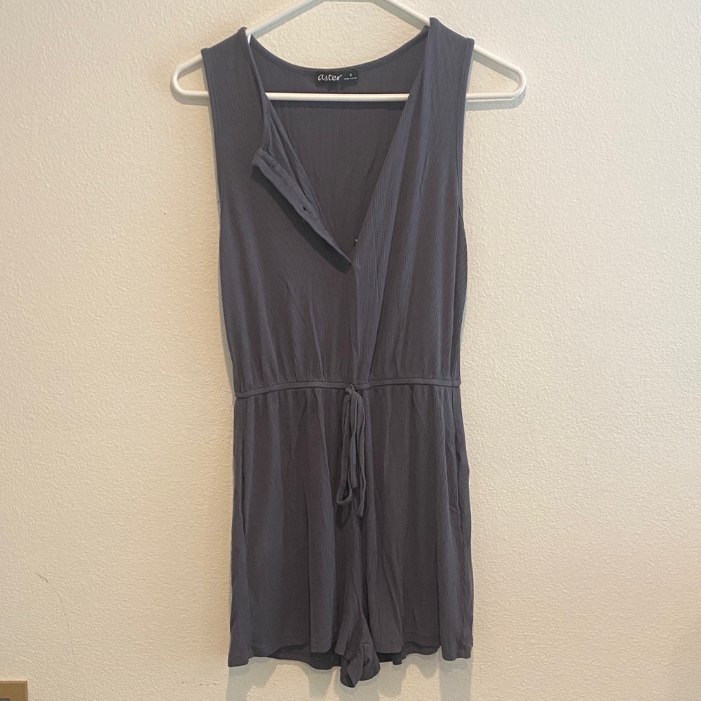 Atter Gray Sleeveless Romper